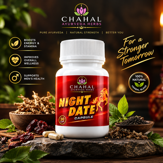 Chahal Ayurveda Herbs Night Date Capsules – Herbal Wellness Supplement (30 Capsules)
